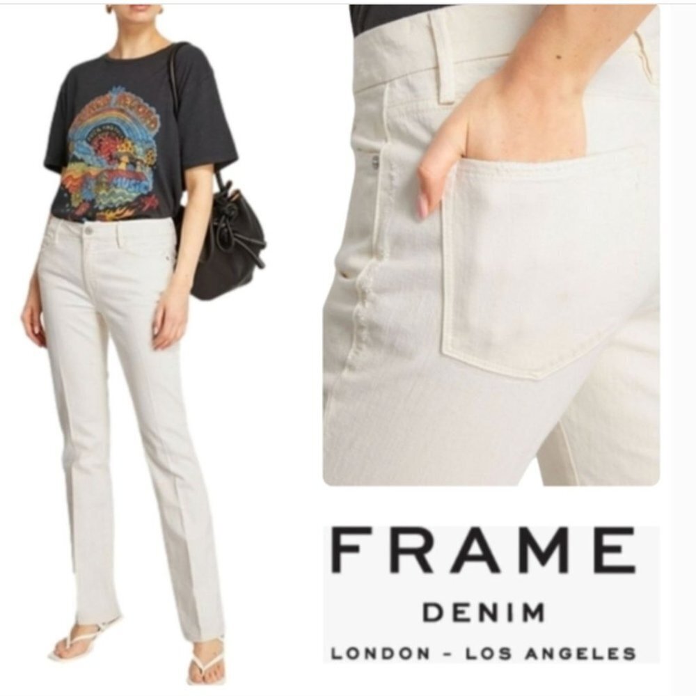NWT Frame Le Mini Bootcut Jeans Mid-Rise Cream Color Size 27